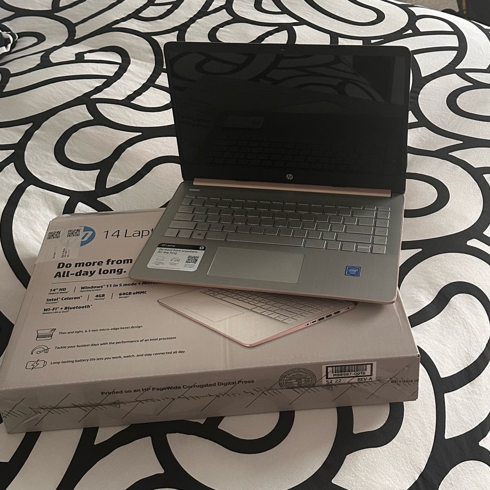 HP - 14" Laptop - Intel Celeron - 4GB Memory - 64GB eMMC - Rose Gold